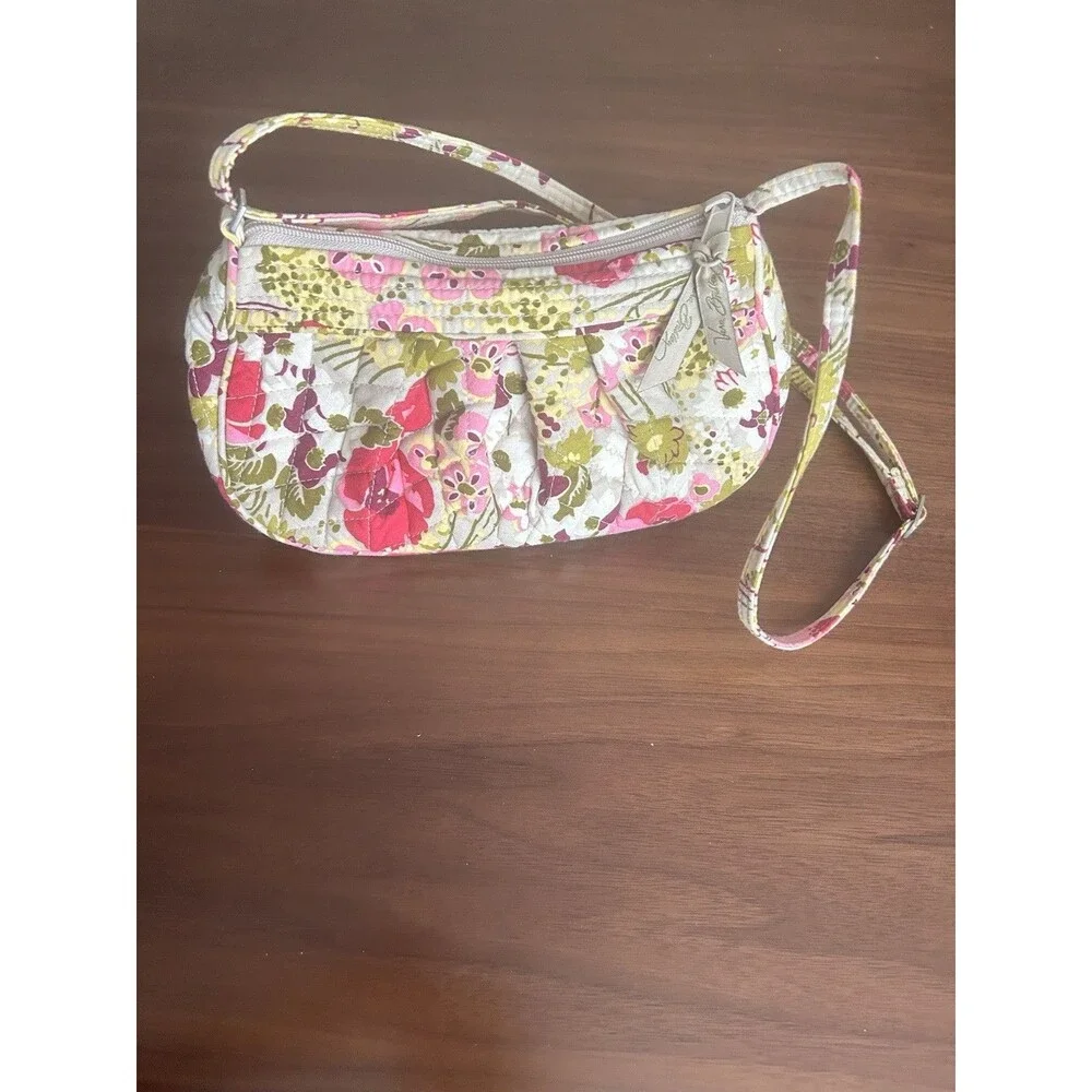 Vera Bradley Floral Quilted Small Crossbody Bag Adjustable Strap Zip Multicolor